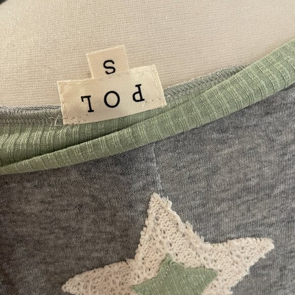 02  POL Shining Star Patchwork Long Sleeve Pull On Top NWOT Size Large - Picture 10 of 11